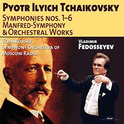 Tchaikovsky Symphony Orchestra of Moscow Radio, Vladimir Fedosseyev & Peter Iljitsch Tschaikowsky (1840-1893) - Symphonies Nos.1-6 - Manfred Symphony & Orchestral Works (6 CDs)