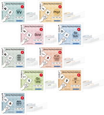 Meine Rechtschreibdose 1-9 - komplette Sammlung mit 9 Dosen