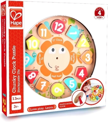 Hape Steckpuzzle Uhr (Kinderpuzzle)
