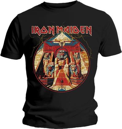 Iron Maiden Unisex T-Shirt - Powerslave Lightning Circle