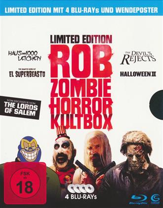 Rob Zombie Horror Kultbox - Haus der 1000 Leichen / Red Zombies El Superbeasto / The Devil's Rejects / Halloween 2 (Limited Edition, 4 Blu-rays)