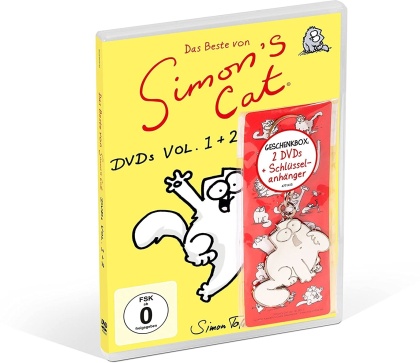 Simon's Cat - Das Beste von Simon's Cat - DVDs Vol. 1 + 2 (+ keychain, 2 DVDs)