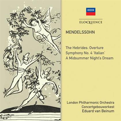 Eduard van Beinum, Concertgeboworkest, The London Philharmonic Orchestra & Felix Mendelssohn-Bartholdy (1809-1847) - Overture The Hebrides, Symphony 4, Midsummer Night's Dream (Australian Eloquence)