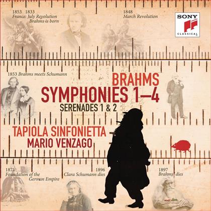 Mario Venzago, Tapiola Sinfonietta & Johannes Brahms (1833-1897) - Symphonies 1-4, Serenades (3 CDs)