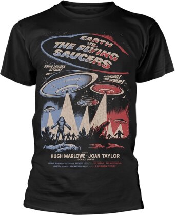 Earth Vs. The Flying Saucers - Earth Vs. The Flying Saucers - Poster (Black) - Grösse S