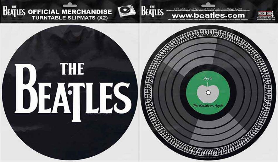 The Beatles Turntable Slipmat Set - Drop T Logo & Apple (Retail Pack)