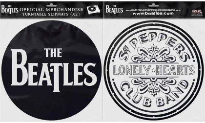 The Beatles Turntable Slipmat Set - Drop T Logo & Sgt Pepper Drum (Retail Pack)