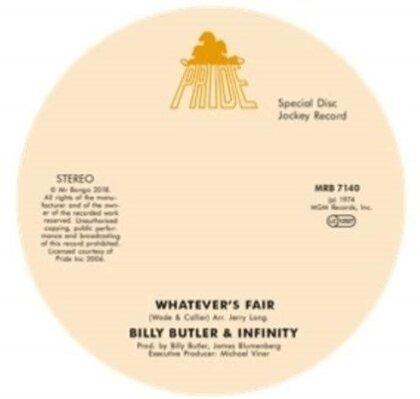 Billy Butler - Whatever's Fair (7" Single)