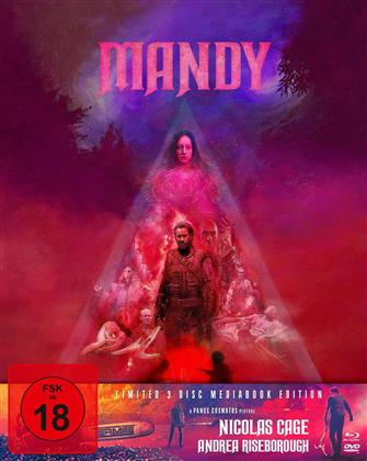 Mandy (2018) (Cover A, Limited Edition, Mediabook, Blu-ray + 2 DVDs)