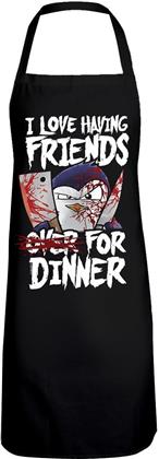 I Love Friends Over For Dinner Kochschürze - Psycho Penguin