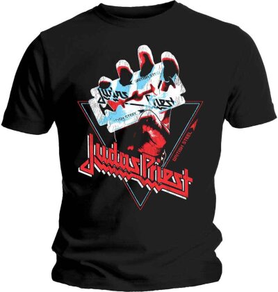Judas Priest - British Steel Hand Triangle (Black) T-Shirt