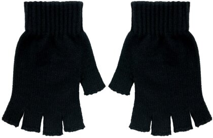 Black Essential Fingerless Gloves - Grösse L/XL