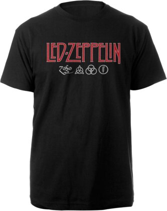 Led Zeppelin: Rock Off - Logo & Symbols (T-Shirt Unisex Tg. M)