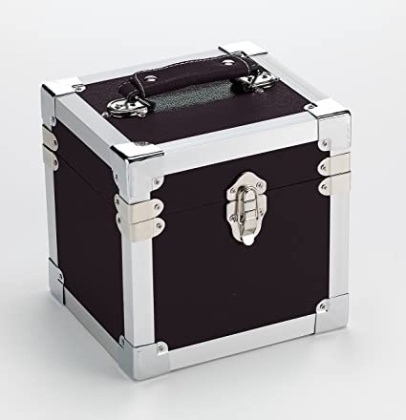 Black - 7 Inch 50 Record Storage Carry Case Black