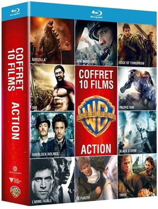 Coffret 10 Films Action - Godzilla / San Andreas / Edge of Tomorrow / 300 / Pacific Rim / Sherlock Holmes / L’arme fatale / Le fugitif / Troie / Black Storm (10 Blu-rays)