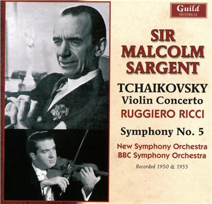 Peter Iljitsch Tschaikowsky (1840-1893), Sir Malcolm Sargent, Ruggiero Ricci & BBC Symphony Orchestra - Violin Concerto / Symphony No. 5