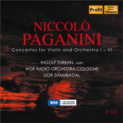 Ingolf Turban, Nicolò Paganini (1782-1840) & Lior Shambadal - Violinkonzerte 1-6 (4 CDs)