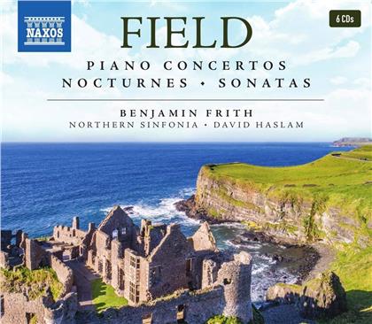 John Field (1782-1837), David Haslam, Andrew Mogrelia, Benjamin Frith, Northern Sinfonia, … - Klavierkonzerte, Nocturne (6 CDs)