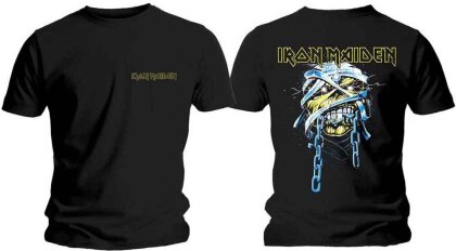 Iron Maiden Unisex T-Shirt - Powerslave Head & Logo (Back Print)