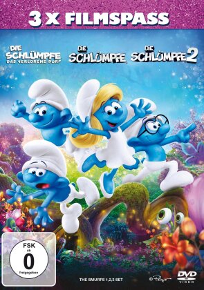 Die Schlümpfe 1-3 - Die Schlümpfe (2011) / Die Schlümpfe 2 (2013) / Die Schlümpfe - Das verlorene Dorf (2017) (3 DVD)