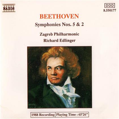 Ludwig van Beethoven (1770-1827), Richard Edlinger & Zagreb Philharmonic - Symphonies 5 & 2