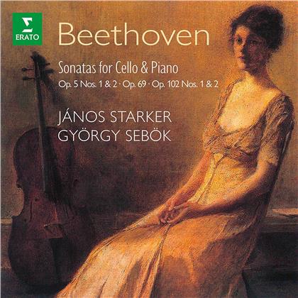 Ludwig van Beethoven (1770-1827), Janos Starker & György Sebök - Sonaten für Cello & Piano Op5 Nos 1 & 2, Op.102 Nos 1 & 2 (2 CD)