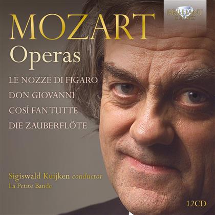 Wolfgang Amadeus Mozart (1756-1791), Sigiswald Kuijken & La Petite Bande - Operas - Le Nozze Di Figaro / Don Giovanni / Cosi Fan Tutte / Die Zauberflöte (12 CDs)