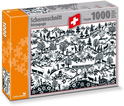 Schweizer Scherenschnitt - 1000 Teile Puzzle