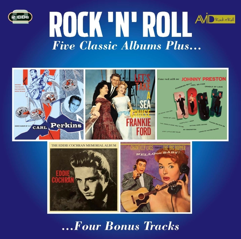 Eddie Cochran, Carl Perkins, Johnny Preston, Frankie Ford & Big Bopper - Rock N Roll - Five Classic Albums Plus (2 CDs)