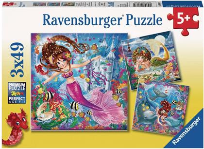 Bezaubernde Meerjungfrauen - 3 x 49 Teile Puzzles