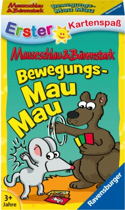 Ravensburger 20347 - Bewegungs Mau Mau, Mauseschlau & Bärenstark für Kinder, Kinderspiel für 2-4 Spieler, Kartenspiel ab 3 Jahren