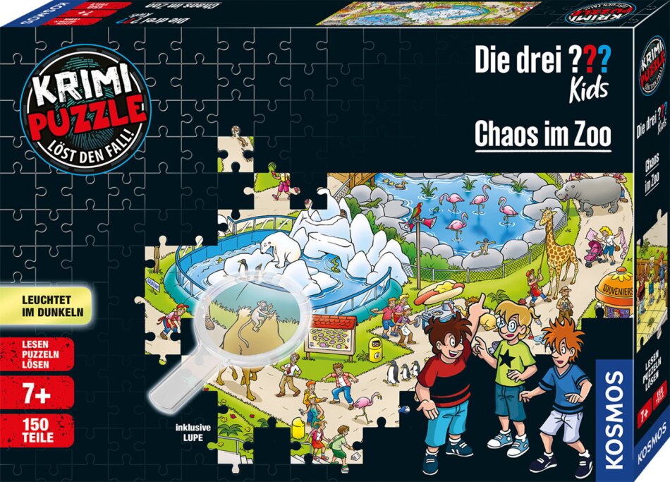 Krimipuzzle ??? Kids 150 Teile / Chaos im Zoo (Kinderspiel)