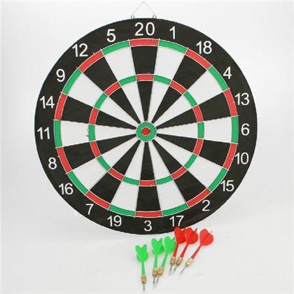 Dartspiel, doppelseitig - mit 6 Stück Darts