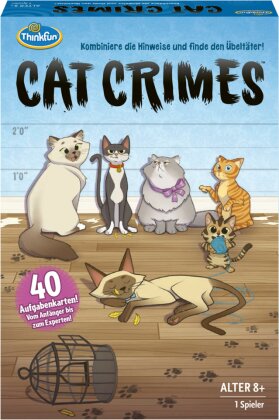 ThinkFun - 76366 - Cat Crimes - Das flauschige und freche Kombinations- und Deduktionsspiel mit Katzen. Finden den Übeltäter!