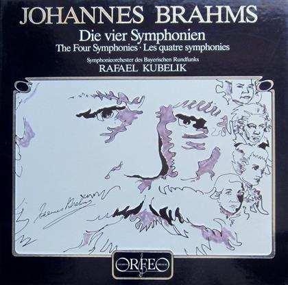 Johannes Brahms (1833-1897), Rafael Kubelik & Symphonieorchester des Bayerischen Rundfunks - Die Vier Symphonien (4 LPs)