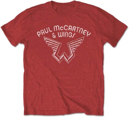 Paul McCartney Unisex T-Shirt - Wings Logo (Red)