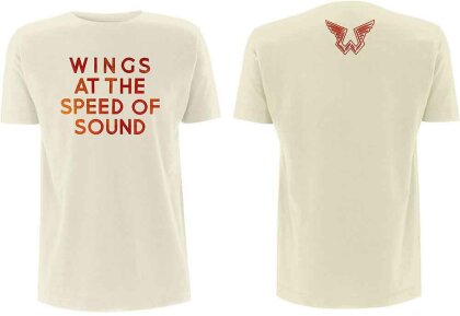 Paul McCartney Unisex T-Shirt - Wings at the Speed of Sound (Sand) (Back Print)