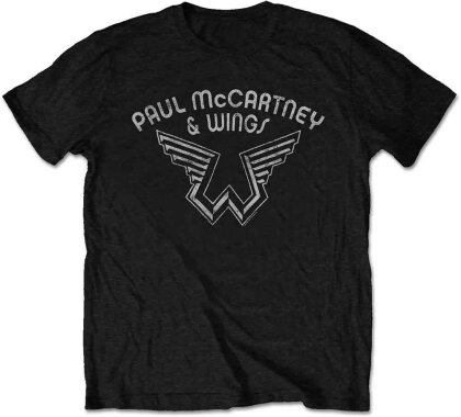 Paul McCartney Unisex T-Shirt - Wings Logo (Black)