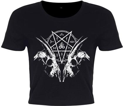 Goat Skull Pentagram - Ladies Crop Top
