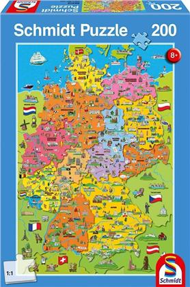 Deutschlandkarte mit Bildern - 200 Teile Puzzle