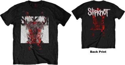Slipknot Unisex T-Shirt: Devil Single - Logo Blur (Black) (Back Print)