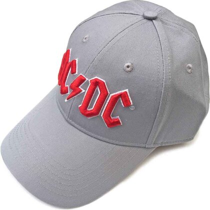 AC/DC Unisex Baseball Cap - Red Logo (Grey)