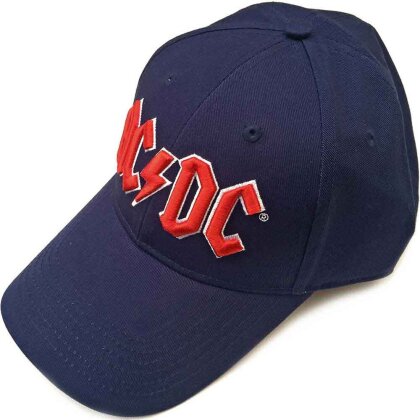 AC/DC Unisex Baseball Cap - Red Logo (Navy Blue)