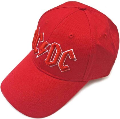 AC/DC Unisex Baseball Cap - Red Logo (Red)