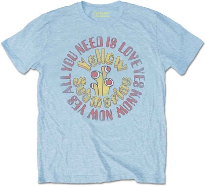 The Beatles Unisex T-Shirt - Yellow Submarine All You Need Is Love Circle Vintage