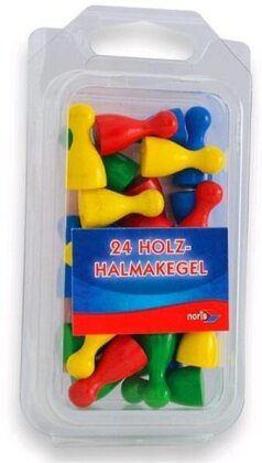 24 bunte Halmakegel aus Holz (Spiel-Zubehör)
