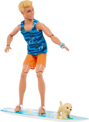 Barbie Ken Surfer-Puppe - Strandbekleidung. Surfbrett.