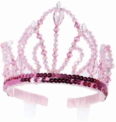 Krone pink - mit Pailletten und Perlen,
