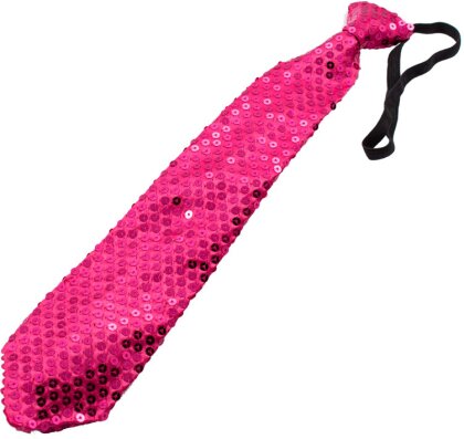 Krawatte LED pink - mit Pailletten und Licht