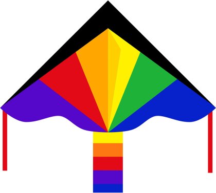 Drachen Simple Flyer Rainbow - 120x75 cm, ab 5 Jahren,
